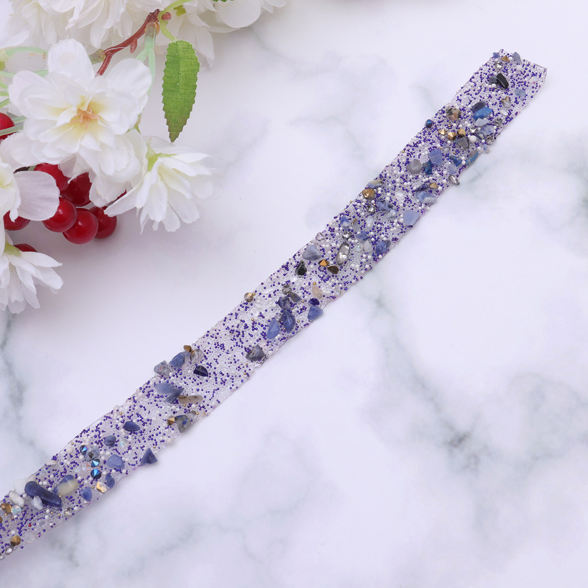 Sew On Rhinestone - แถบประดับคริสตัลสีม่วงหลากสี แบบรีดติดด้วยความร้อน สำหรับเย็บตกแต่งชุดเดรส สายคาดเอว กระเป๋า รองเท้า
