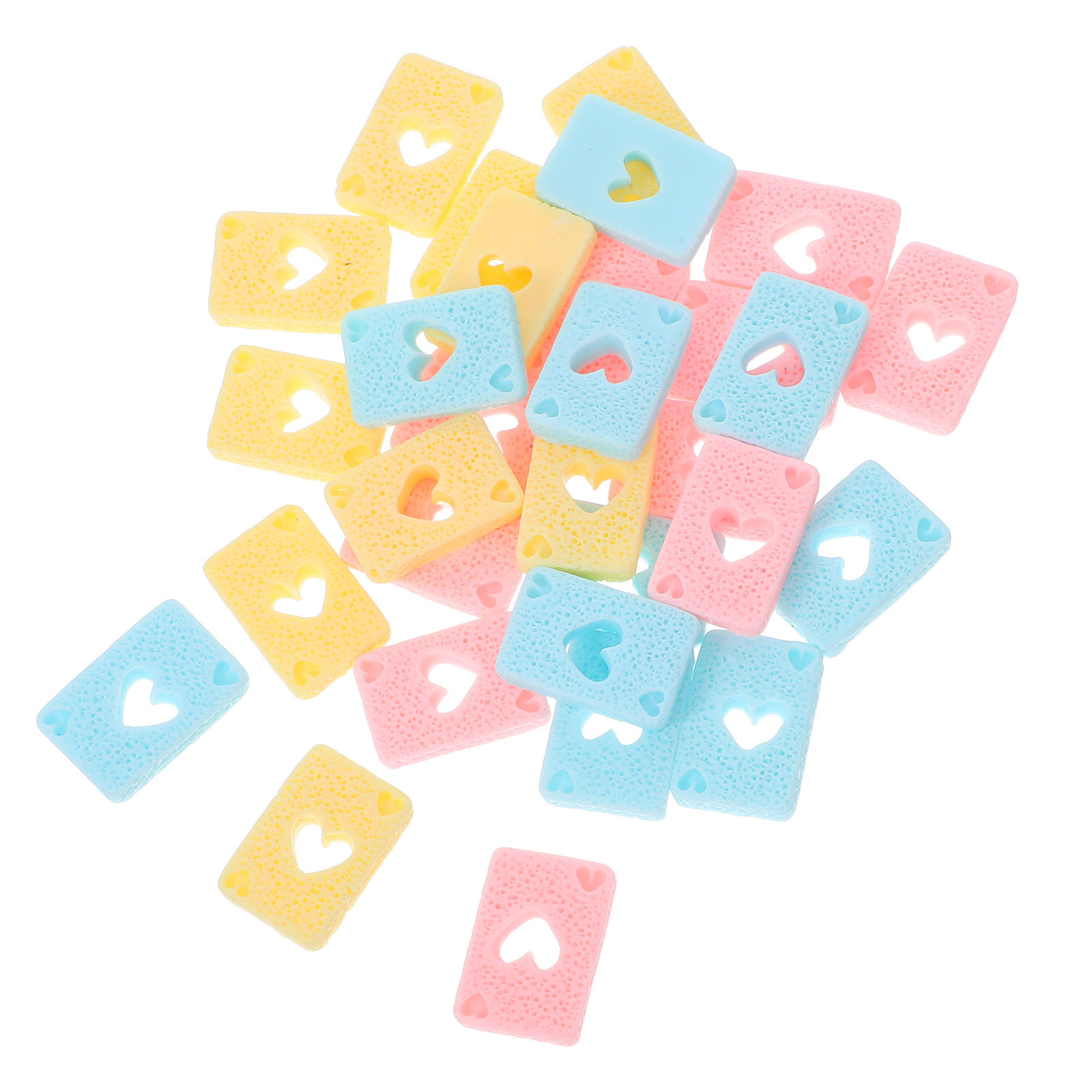 Embellish Craft - 30 ชิ้น จี้ไพ่โป๊กเกอร์เรซิ่น สีลูกกวาด อุปกรณ์ตกแต่งเคสโทรศัพท์ DIY