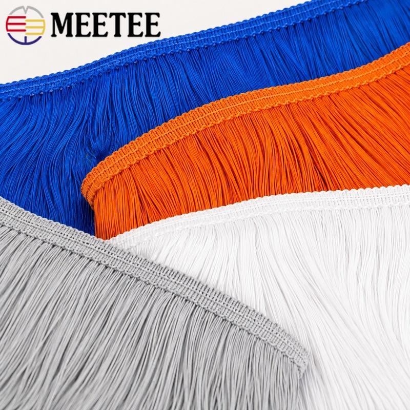 Fringe Ribbon Sewing - ริบบิ้นขอบลูกไม้พร้อมพู่สำหรับชุดเต้นรำลาติน ขนาด 2/5/9 เมตร 50 ซม.