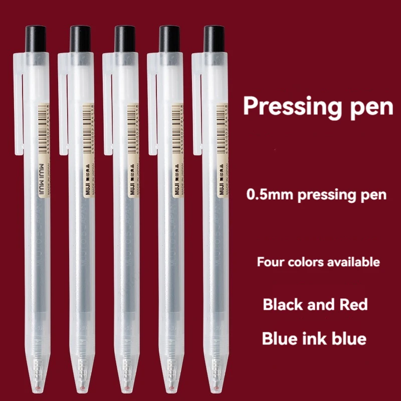 0.5 มม.กดปากกาเจลสีฟ้า/สีดํา/ส - Muji Stationery Gel Pen บทวิจารณ์และราคา