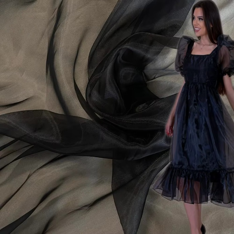 ผ้าออร์แกนซ่าสีดำประดับคริสตัล - Crystal Mesh Fabric บทวิจารณ์และราคา