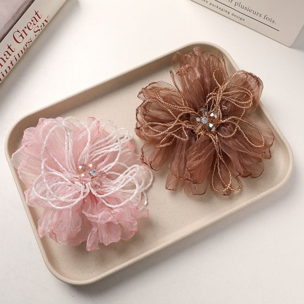 ดอกไม้ผ้าออร์แกนซ่า ปักลูกปัด  - Crystal Mesh Fabric บทวิจารณ์และราคา